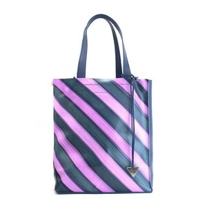 Fluevog Adelia "purple stripe" modern tote